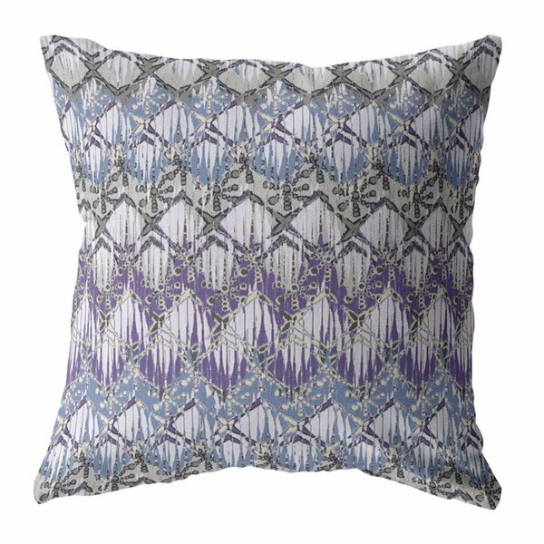 Palacedesigns 18 in. Hatch Indoor & Outdoor Zippered Throw Pillow Muted Purple & Gray PA3104249